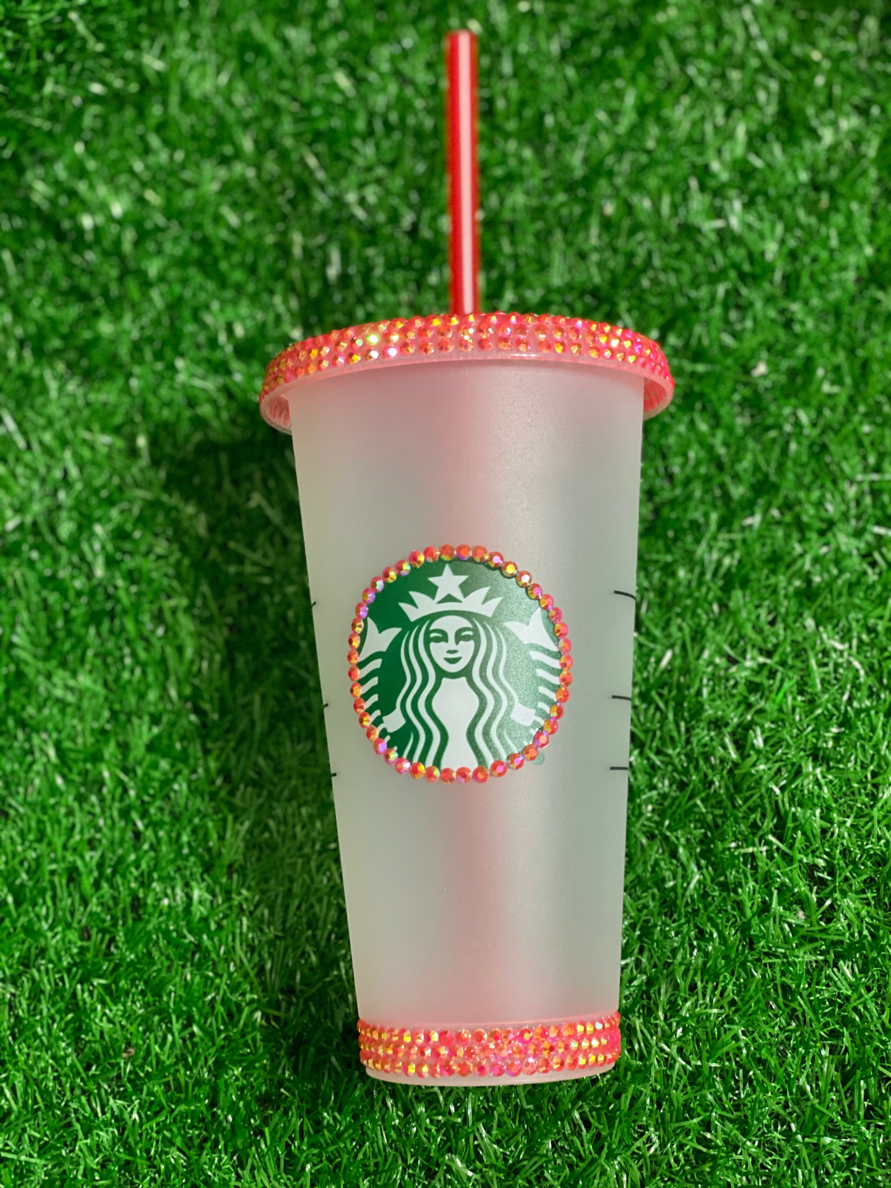 24 oz Green Rhinestone Starbucks Cold Cup