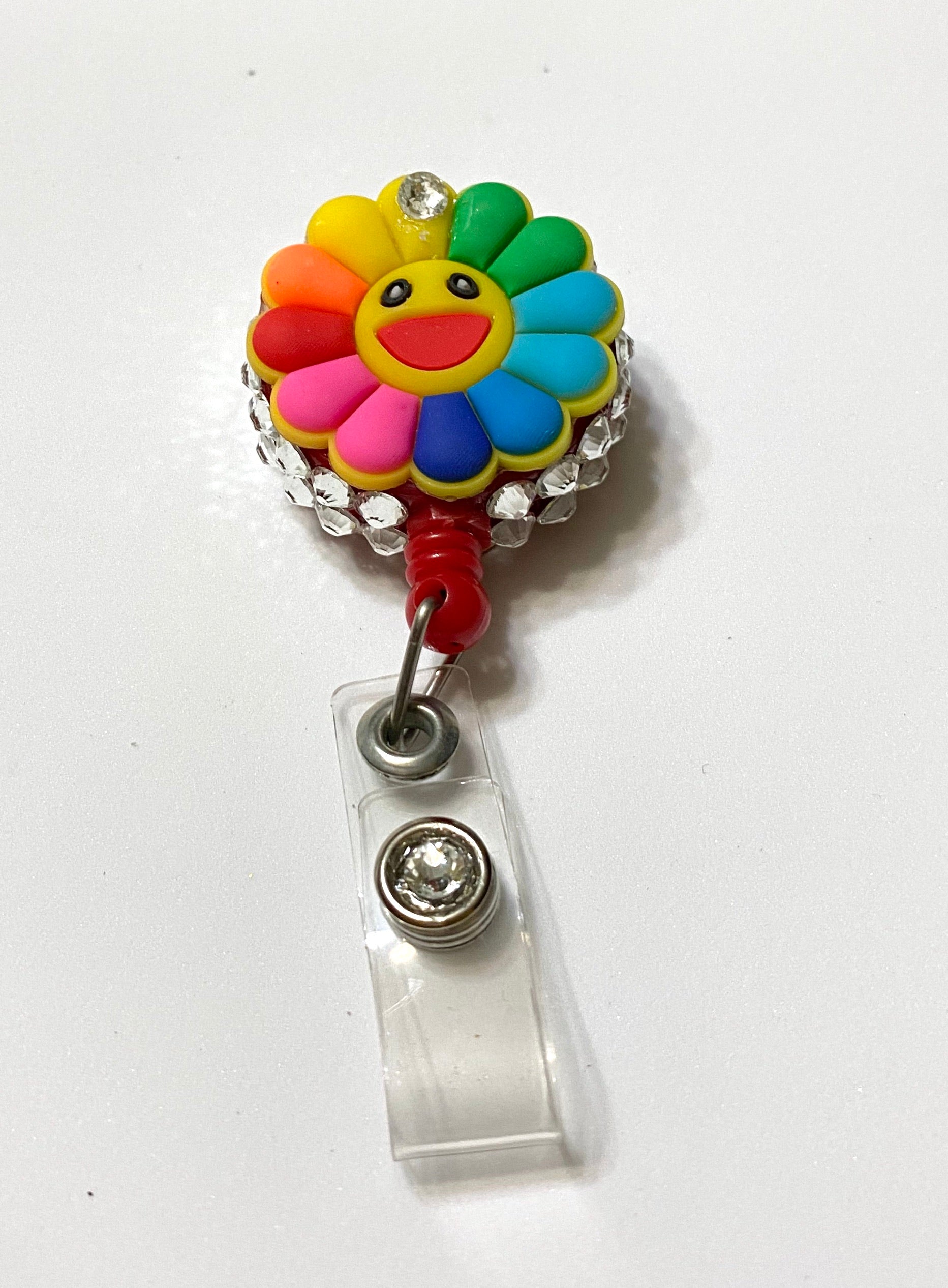 Flower Smile Color Face Badge Reel ID Badge Holder – Dazzle Design